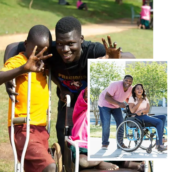 Banner displayed under the sight navigation showing 3 images in the first row and 3 images in the 2nd row. All images show pictures of individuals smiling and posing. 